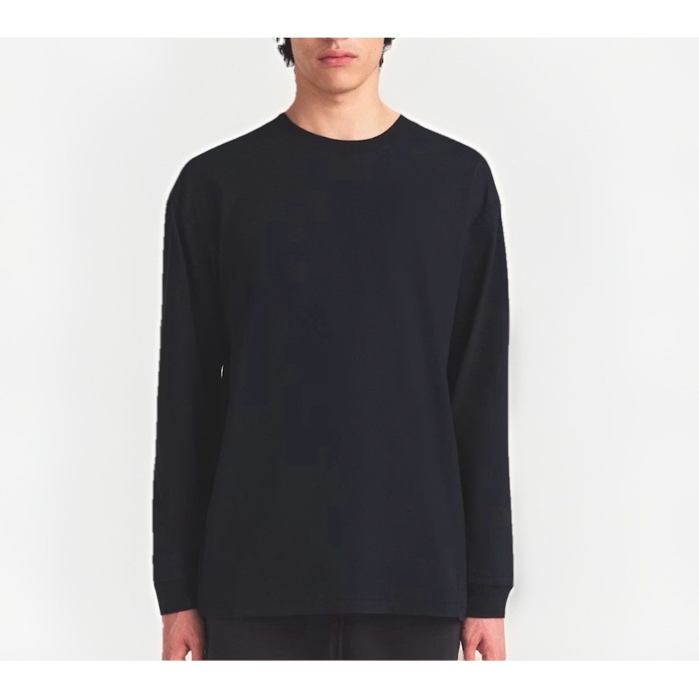 NWT SKIMS Heavyweight‎ Cotton Long Sleeve T-Shirt XL Obsidian Black LS-LST-7893M